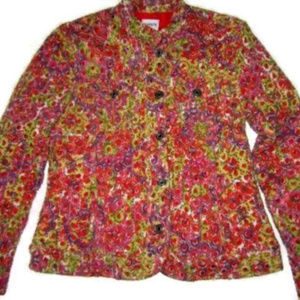 Chico's colorful eyelet jacket sz 1 ( s..8)